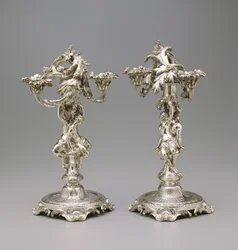 Par de Candelabro, c.1732 (prata)